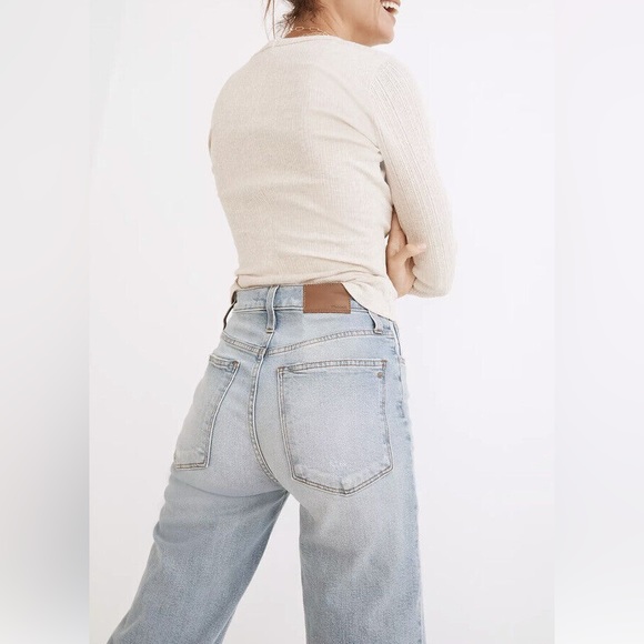 NWT Madewell Perfect Vintage Straight Jean Danby Wash Knee-Rip Edition ND515 - Picture 3 of 15